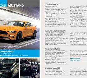 2018 Ford Mustang Standard Features Revealed in Leaked Brochure