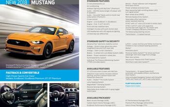 2018 Ford Mustang Standard Features Revealed in Leaked Brochure