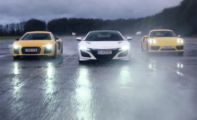 Watch What Happens When You Try to Drag Race 3 AWD Supercars in the Rain