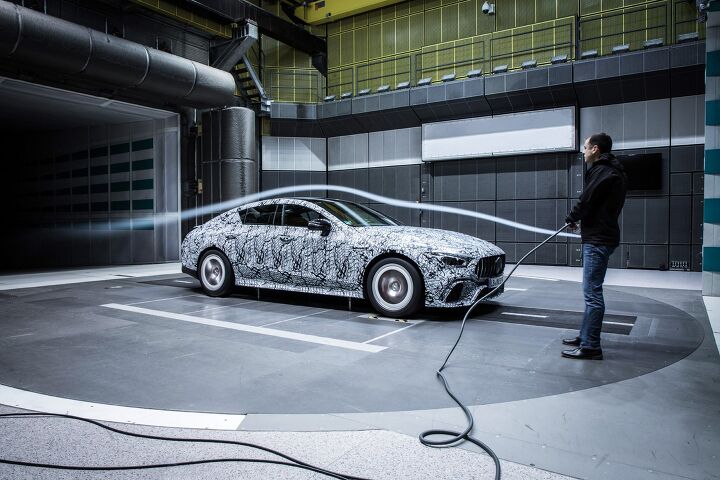 Mercedes-AMG Teases Its Four-Door GT in the Wind Tunnel