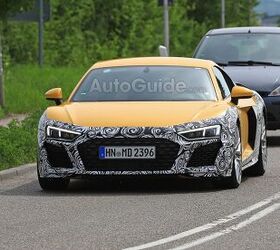 2020 Audi R8 Spied Looking Yellow and Camouflaged