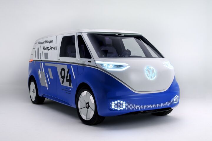 vw i d buzz cargo makes debuts alongside delivery bicycle