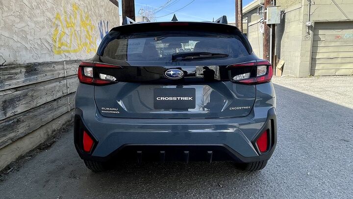 Inside the rear hatch of the 2024 Subaru Crosstrek is a 19.9 cubic-feet of cargo room with the seats up (slightly less than the previous model. With the rear seats folded flat, that grows to 54.7 cubic-feet.