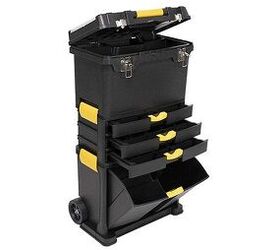 Stalwart Portable Toolbox with Wheels, Comfort Grip, and Drawers (Black)