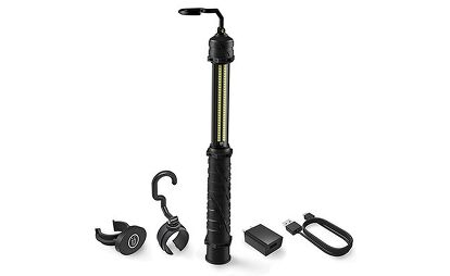 Rechargeable Cordless LED Work Light - 60 SMD, 350 Lumens, Magnetic Base & Swivel Hook