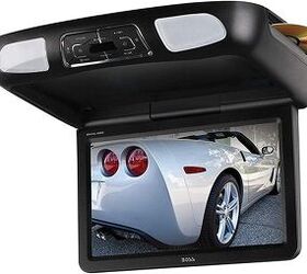 Rear-seat passengers will benefit as this DVD player swivels as much as 270 degrees on its vertical axis. Photo credit: Amazon.com. 
