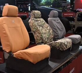 We wouldn&#8217;t call the Covercraft Carhartt seat covers a true custom fit that&#8217;s as good as factory upholstery, but they&#8217;re great for the price. Photo credit: David Traver Adolphus / AutoGuide.com.
