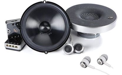 These Infinity speakers are good for 320 watts of peak power and come with a pair of Alphasonik earbuds. Photo credit: Amazon.com. 

