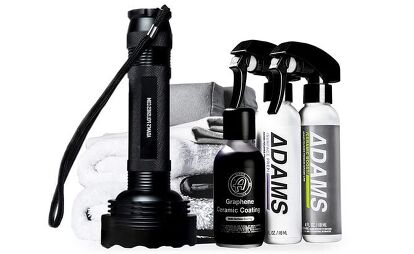 Adam&#8217;s graphene ceramic coating kit includes a UV flashlight to find spots you missed. Photo credit: Amazon.com.
