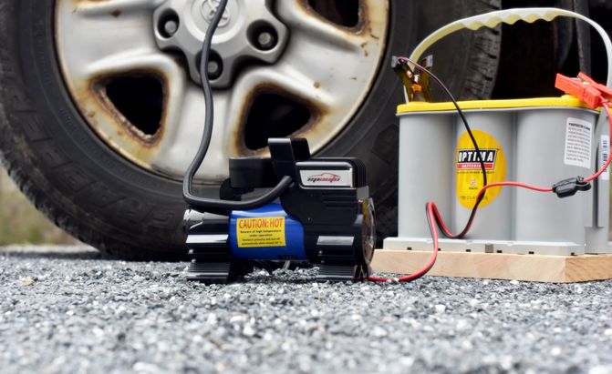 A portable tire inflator is cheap insurance against flats and blowouts. Photo credit: David Traver Adolphus / AutoGuide.com.