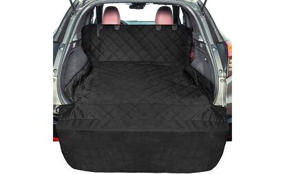 F-color's pet-friendly cargo liner features reinforced stitching, oversized non-slip backing, and soft quilting to keep your pet comfortable. Photo credit: Amazon.com.