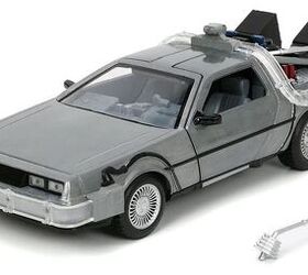 A light-up DeLorean from Jada Toys brings the time-travelling exotic from Back to the Future into the homes of sci-fi car fans. Photo credit: Amazon.com.