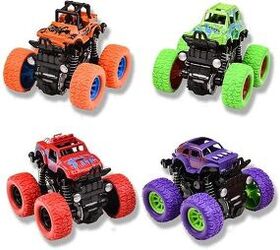 Duyfioa brings the Monster Truck mayhem to your living room floor with this four-pack of pullback toy cars. Photo credit: Amazon.com.