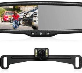 You can replace your review mirror with a display. Photo credit: Amazon.com. 

