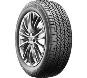  The new Bridgestone WeatherPeak touring tire with Three-Peak Mountain Snowflake certification (3PMSF). Photo credit: Bridgestone.