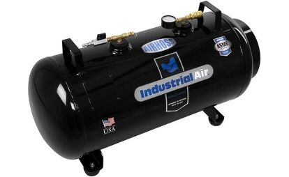A 20-gallon receiver tank is a good way to add capacity using your existing compressor. Photo credit: Amazon.com.
