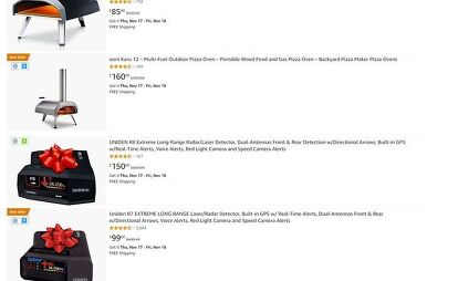 Pizza ovens and radar detectors are for some reason a common theme. Source: Amazon.com.