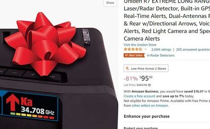 But we really wanted a $500 radar detector for 95 bucks! Source: Amazon.com.