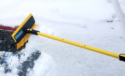 Snow Moover 58 Extendable Snow Brush with Squeegee & Ice Scraper | Foam Grip 