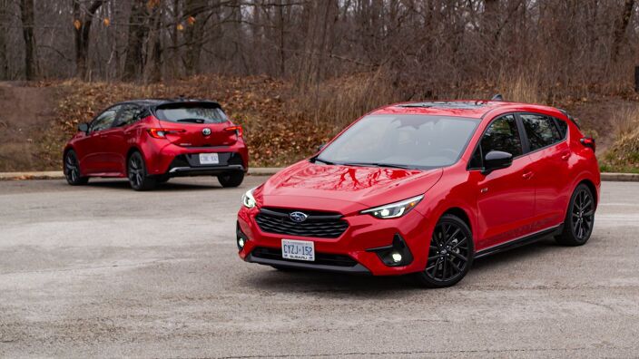 Subaru Impreza RS versus Toyota Corolla Hatchback XSE comparison image