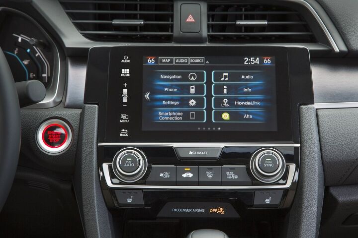 2018 Honda Civic Sedan digital infotainment screen with the much-maligned touch-button volume