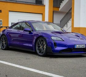 The 2025 Porsche Taycan Turbo GT is available exclusively in Purple Sky Metallic this year