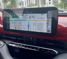 A new large screen dominates the center portion of the dash in the 2024 Fiat 500e. 