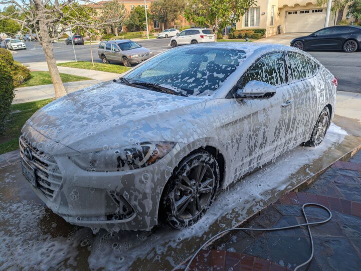 Believe it or not, a pressure washer and foam cannon wasn't used here, just the Chemical Guys Torq Foam Blaster 6. Photo credit: Jason Siu / AutoGuide.com