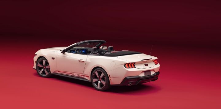 2025 ford mustang gt 60th anniversary is a retro diamond jubilee, Sweet five spoke wheels and a heritage Wimbledon White paint mark out this celebratory model