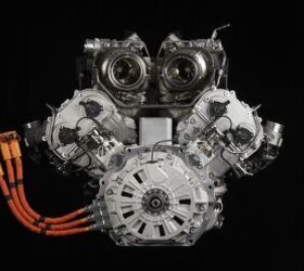 lamborghini says 900 horsepower for hurracan replacement, Lamborghini s photos of the new V8 engine show turbos located in the valley