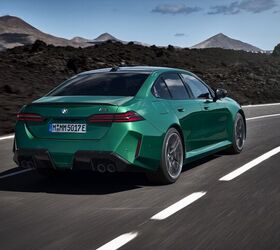 The new M5 is 3.0 inches (75 mm) wider up front. Image credit: BMW