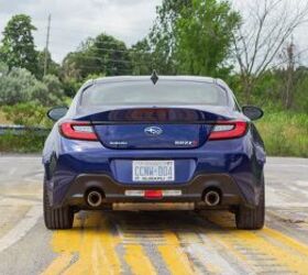 In a cruel twist, the Subaru's badging now reads like the turbo noise it doesn't make. Image credit: Kyle Patrick