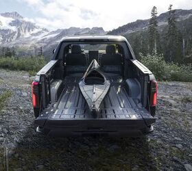 The Sierra EV's unique passthrough function extends the truck bed