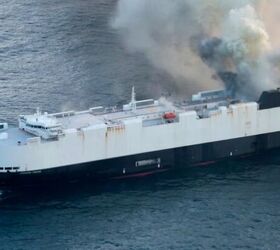Firey, Abandoned Car Carrying Ship Finally Sinks
