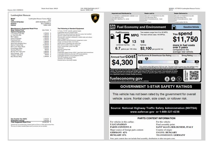 2024 Lamborghini Huracan Tecnica For Sale | AutoGuide.com