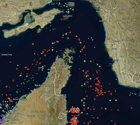 what the iran conflict means for gas prices at the pump, Strait of Hormuz Traffic Map Kpler
